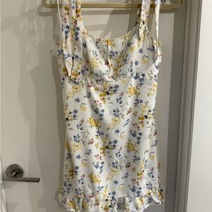 Floral Sleeveless Dresswith Ruffle Hem